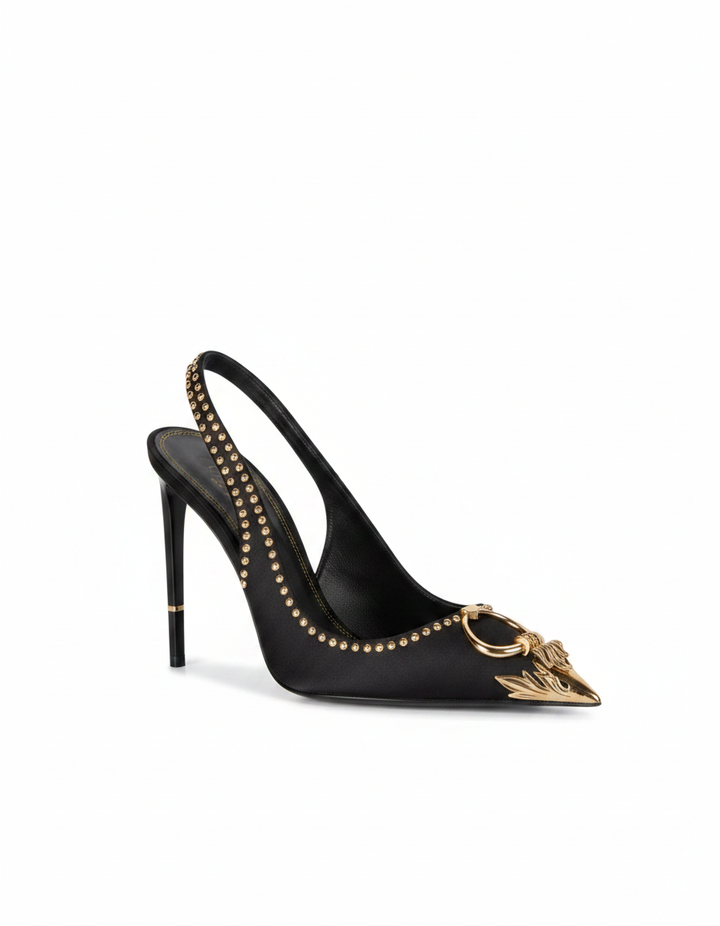Yaiza | Women's Metal Studs Slingback Pumps