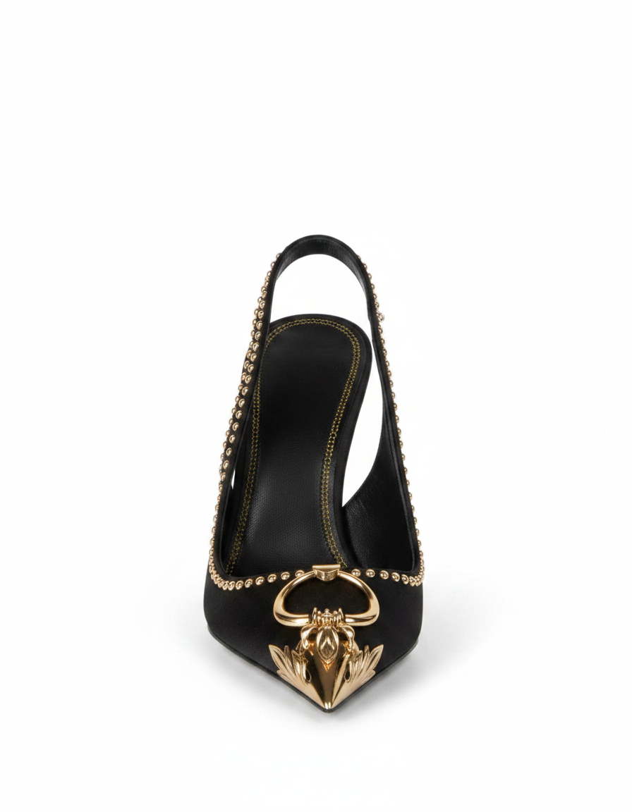 Yaiza | Women's Metal Studs Slingback Pumps