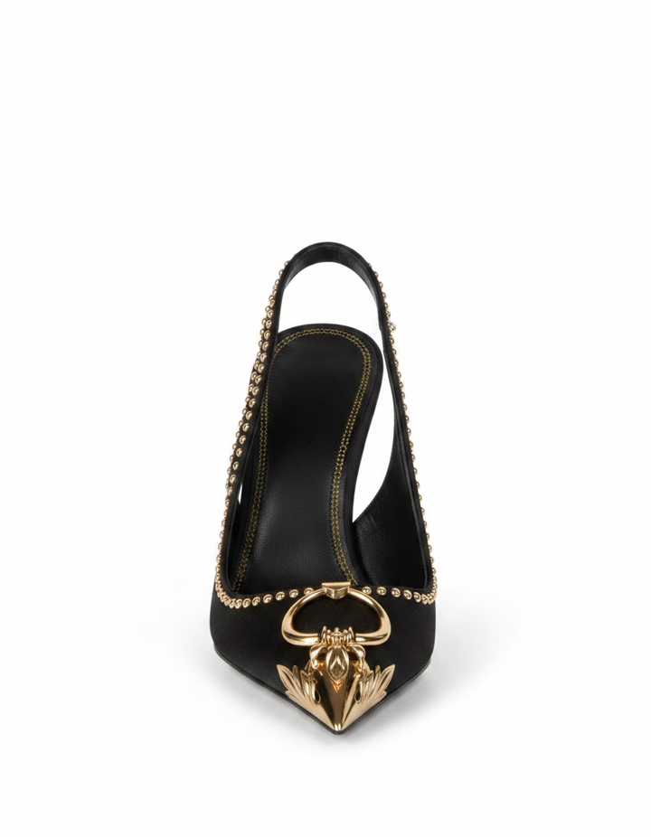 Yaiza | Women's Metal Studs Slingback Pumps