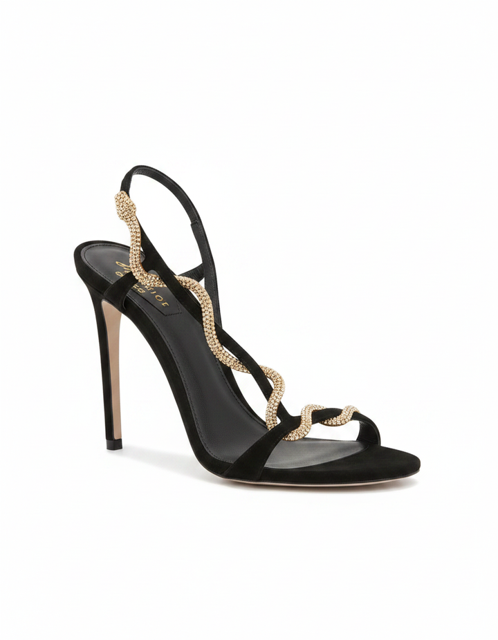 Zoie | Women's Rhinestone Snake Enwind Heeled Sandals