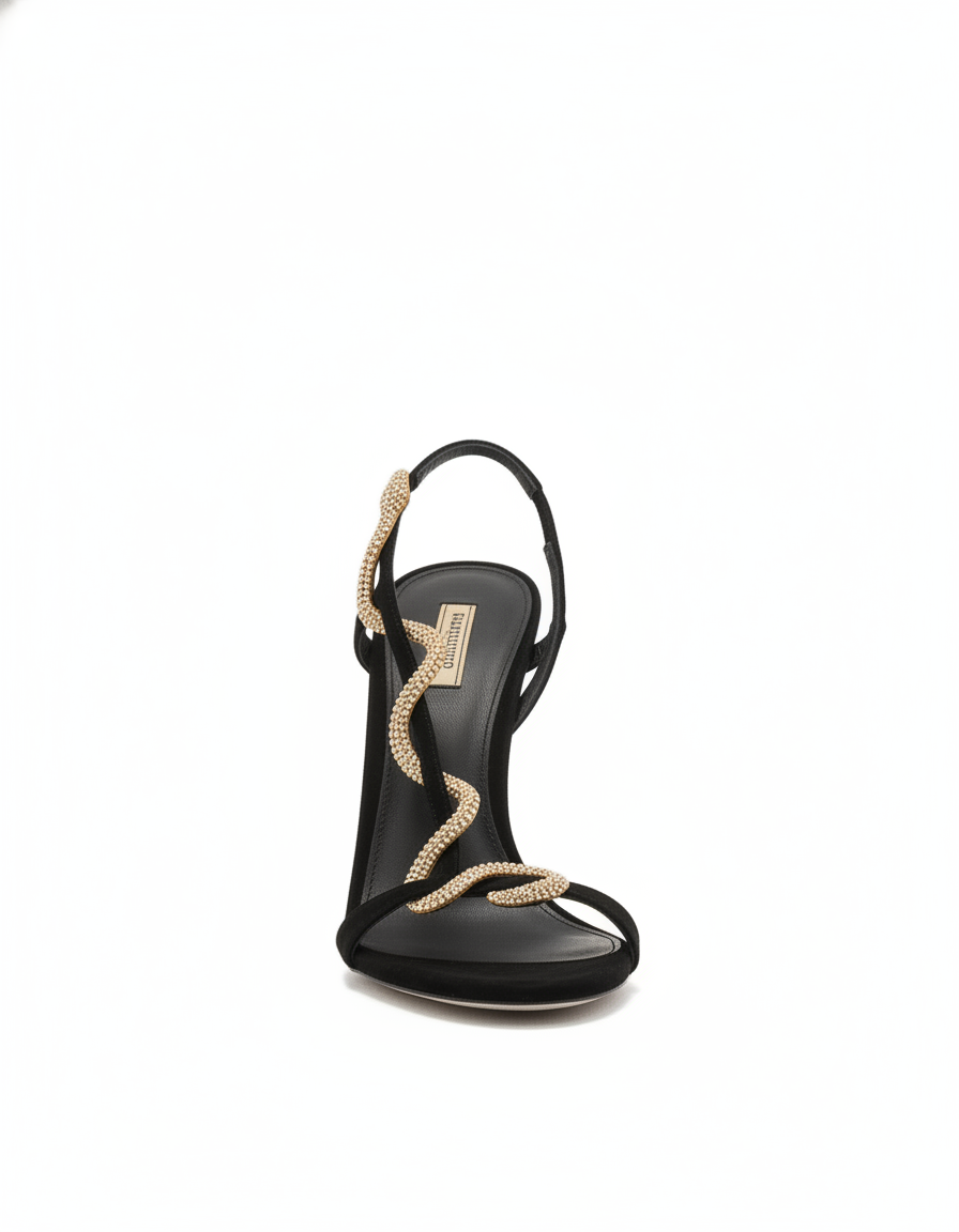 Zoie | Women's Rhinestone Snake Enwind Heeled Sandals